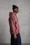 Erkek Maske Baskılı Kapüşonlu Sweat - Gül Kurusu