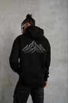 Erkek Nihilist Penguen Özel Tasarım Oversize Kapüşonlu Sweatshirt - Siyah