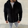 Erkek Pelüş Polar Hırka Gömlek – Yakalı, İlik Düğmeli, Göğüs Cepli, Yumuşak Dokulu Kışlık Regular Fit Rahat Günlük Model - Siyah