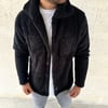 Erkek Pelüş Polar Hırka Gömlek – Yakalı, İlik Düğmeli, Göğüs Cepli, Yumuşak Dokulu Kışlık Regular Fit Rahat Günlük Model - Siyah