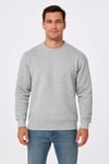 Erkek Üç İplik Düz Bisiklet Yaka SweatShirt - Gri