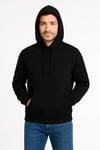 Erkek Üç İplik Kapüşonlu Kanguru Cepli SweatShirt Hoodie - Siyah