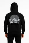 Erkek Üç İplik Kapüşonlu Ön Ve Arka Baskılı SweatShirt Hoodie - Siyah