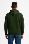 Erkek Üç İplik Kapüşonlu Tam Fermuarlı Kanguru Çepli SweatShirt Hoodie - Haki