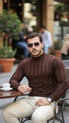 Erkek Yarım Balıkçı Yaka Kabartma Desenli Triko