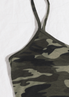 Kadın Kamuflaj Desenli Askılı Crop Top ve Şortlu Gecelik Takım H110440