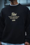 Kışlık Bisiklet Yaka Ön Ve Arka Baskılı SweatShirt - Siyah
