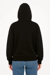 Oversize Kapüşonlu Sweatshirt  Hoodie 3 İplik Şardonlu Pamuklu Kumaş, Önü Baskılı, Fermuarlı Rahat Kalıp, Kışlık Ve Sokak Stili Sweat - Siyah