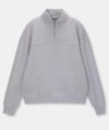 Oversize Yarım Farmuarlı Yakalı Basic SweatShirt - Gri