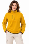 Polar Dik Yaka Yarım Fermuarlı Fermuarlı Göğüs Cepli Regular Fit Kışlık Sweatshirt - Hardal Sarısı