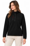 Polar Dik Yaka Yarım Fermuarlı Fermuarlı Göğüs Cepli Regular Fit Kışlık Sweatshirt - Siyah