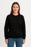 Üç İplik Düz Bisiklet Yaka SweatShirt  - Siyah
