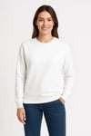 Üç İplik Düz Bisiklet Yaka SweatShirt - Beyaz