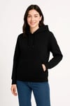 Üç İplik Kapüşonlu Kanguru Çepli SweatShirt Hoodie - Siyah