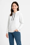 Üç İplik Kapüşonlu Kanguru Çepli SweatShirt Hoodie - Beyaz