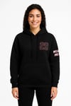 Üç İplik Kapüşonlu Ön Ve Arka Baskılı SweatShirt Hoodie - Siyah
