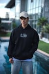 Üç İplik Penye Kapşonlu Baskılı SweatShirt - Siyah