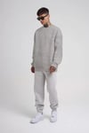Unisex Biskilet Yaka Üç İplik SweatShirt - Gri