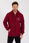 Unisex Tam Fermuarlı Kapşonlu Özel Tasarım SweatShirt - Bordo