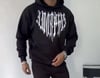 Uzun Kol Kapşonlu Baskılı SweatShirt - Siyah