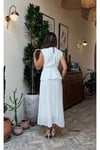 Astarlı Beli Lastikli Kemer Detaylı Uzun Elbise