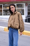 Kırışık Dokulu Paraşüt Kumaş Oversize Camel Mont