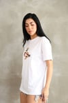 Ördek Baskılı Pamuklu Taşlı Oversize T-shirt