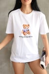 Teddy Bear Baskılı Pamuklu T-shirt