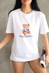Teddy Bear Baskılı Pamuklu T-shirt