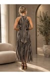Zebra Şifon Astarlı Elbise