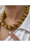Çelik Büyük Gold Top Kolye
