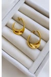 Çelik Kıvrımlı Model Oval Küpe (3 cm)