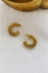 Çelik Spiral Görünümlü Gold Küpe (2,5CM)