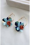 Çiçek Charm Halka Küpe (6 cm)