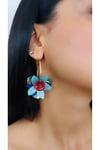 Çiçek Charm Halka Küpe (6 cm)