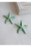 Gold Mineli Deniz Yıldızı Küpe (5 CM)