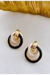İçiçe Görünümlü Renkli Halka Küpe (3 cm)