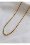 İnce Burgu Gold Çelik Kolye (50+5 cm)