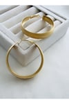 İthal Mat Rodyum Kaplama Kalın Gold Halka Küpe (5 CM)