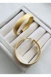 İthal Mat Rodyum Kaplama Kalın Gold Halka Küpe (5 CM)