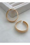 İthal Mat Rodyum Kaplama Kalın Gold Halka Küpe (4 CM)