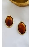 İthal Oval Düğme Küpe (4,5 cm)