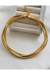 İthal Üçlü Sarmal Gold Choker Kolye