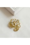 Kristal Taşlı Çiçek Broş (4 CM)
