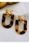 Marka Model Leopar Tasarım Kemik Küpe (5 cm)
