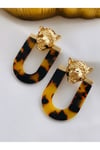 Marka Model Leopar Tasarım Kemik Küpe (5 cm)