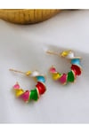 Renkli Burgu Küpe (2 cm)