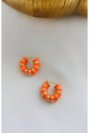 Renkli Mineli Minimal Halka Küpe (17 mm)