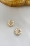 Renkli Mineli Minimal Halka Küpe (17 mm)