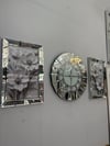 MERİDYEN MODEL DUVAR SAAT İKİLİ GELİNCİK TABLO GÜMÜŞ